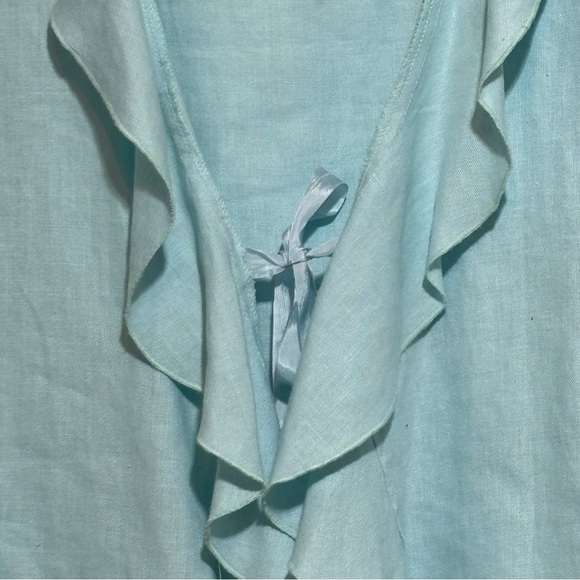 Women's Light Blue Ruffled Jacket - Picture 3 of 9